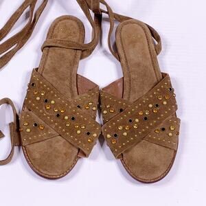 Maje Brown Studded Sandals
